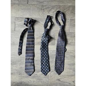 (Lot of 3) Men's Ties GiorGio Brutini, Van Heusen, Haggar Multicolor Geometric
